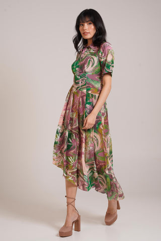 Multicolor Chaya Ira Polo Dress – Smart Daytime Affair Polo Dress by Advait