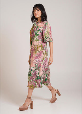 Multicolor Chaya Ira Pleated Dress – Chic Daytime Affair Dress by Advait