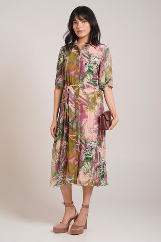 Multicolor Chaya Ira Pleated Dress – Chic Daytime Affair Dress by Advait