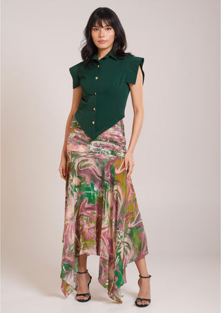 Multicolor Chaya Ira Skirt Set – Festive Daytime Affair Skirt Set by Advait