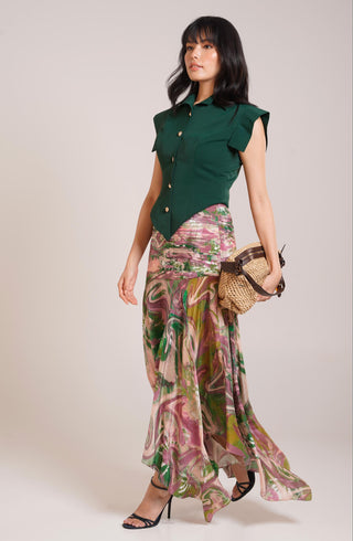 Multicolor Chaya Ira Skirt Set – Festive Daytime Affair Skirt Set by Advait