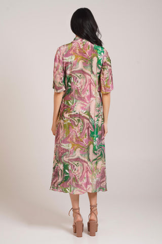 Multicolor Chaya Ira Pleated Dress – Chic Daytime Affair Dress by Advait