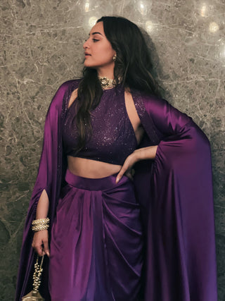 Purple violeta cape set
