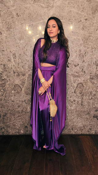 Purple violeta cape set