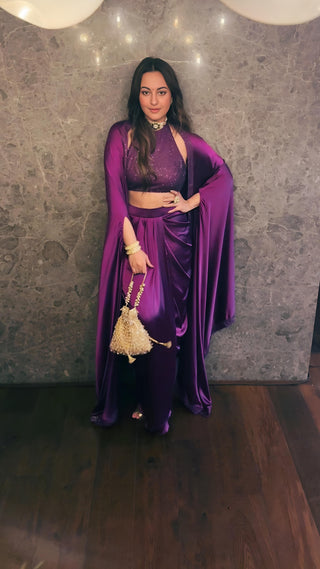 Purple violeta cape set