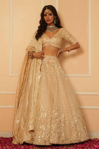 White dil se bridal zardosi lehenga