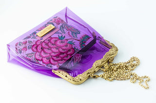 Violet vinyl potli clutch