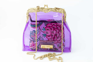 Violet vinyl potli clutch