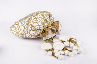 Raw silk potli with dori jaal