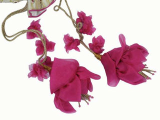 Pearl & pink stone checkered potli