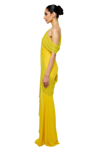 Dress Ethereal Wear - Yellow Cassandra Dress by self-cntrd