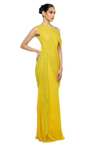 Dress Ethereal Wear - Yellow Cassandra Dress by self-cntrd