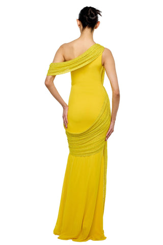 Dress Ethereal Wear - Yellow Cassandra Dress by self-cntrd