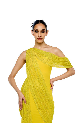 Dress Ethereal Wear - Yellow Cassandra Dress by self-cntrd