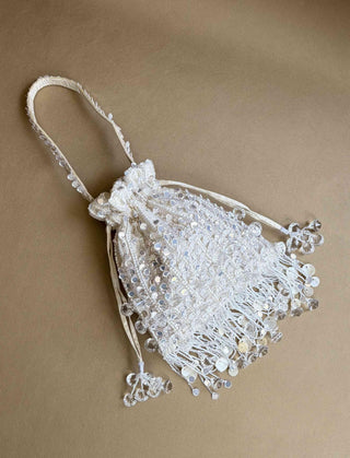 Potli Bag Wedding Wear - White Pataka Potli Bag by Plode