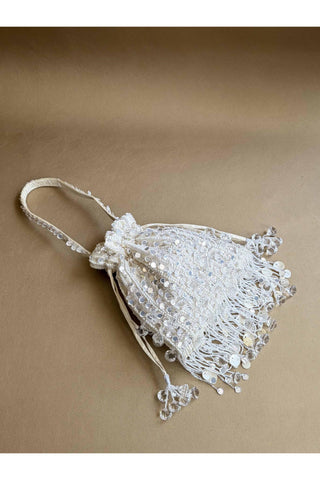 Potli Bag Wedding Wear - White Pataka Potli Bag by Plode