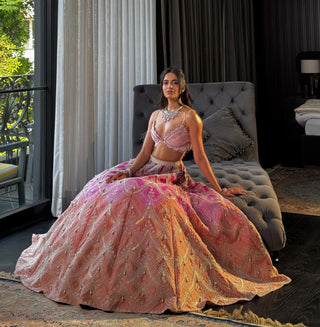 Multicolor ombré jasmine moonlight lehenga set