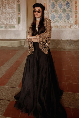 Black front row icon jacket with sharara