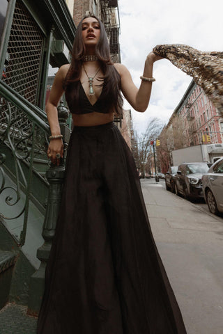 Black front row icon jacket with sharara