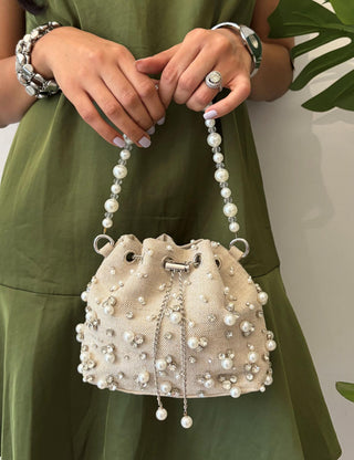 Bucket Bag Holiday Wear - Brown Jute Bucket Bag by Plode