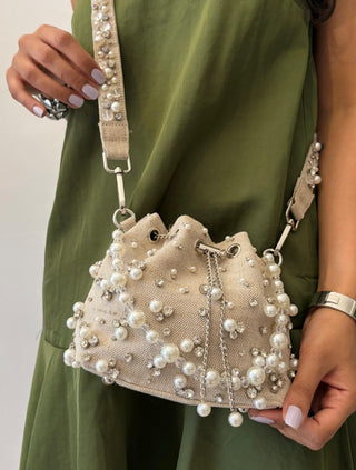 Bucket Bag Holiday Wear - Brown Jute Bucket Bag by Plode