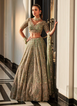 Kyle aqua lehenga set