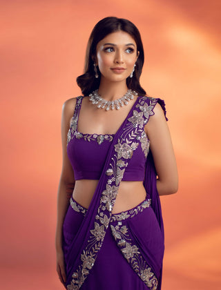 Terra purple saree and blouse