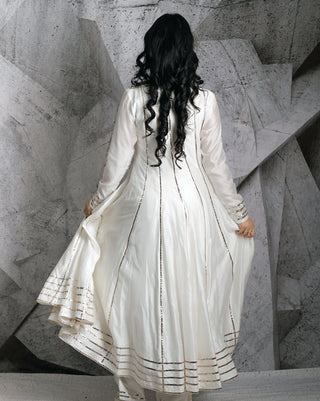 Gota ivory chanderi anarkali set