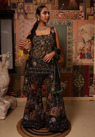 Kurta Set Festive Wear - Black Khwaab Kurta Set by Banjara Trail