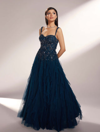 Vista deep teal gown