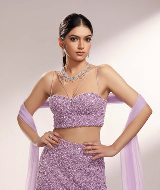 Mera lilac lehenga set