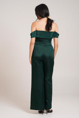 Green Chaya Koru Co-ord Set – Elegant Evening Soiree Co-ord by Advait