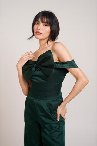 Green Chaya Koru Co-ord Set – Elegant Evening Soiree Co-ord by Advait