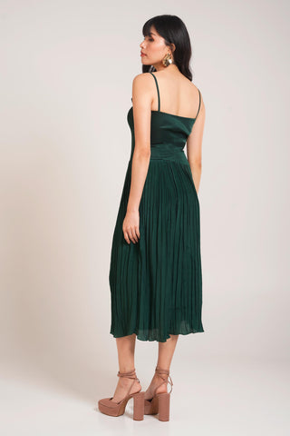 Green Chaya Koru Cutout Dress – Evening Soiree Cutout Dress by Advait