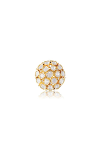 Cocktail Ring for Indian Weddings – White Kundan by Amraani