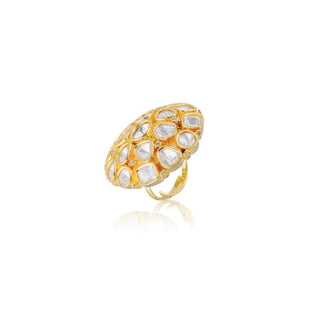 Cocktail Ring for Indian Weddings – White Kundan by Amraani