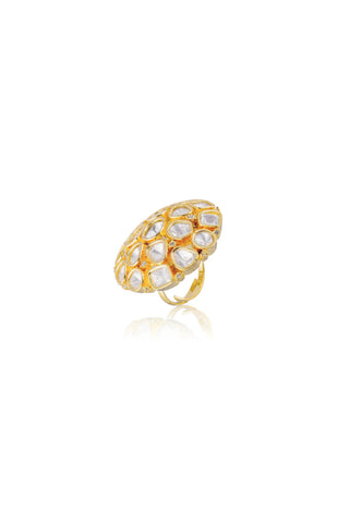Cocktail Ring for Indian Weddings – White Kundan by Amraani
