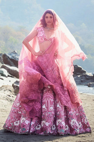 Lehenga Set for Indian Weddings – Pink La Vie En Rose by Rianta's