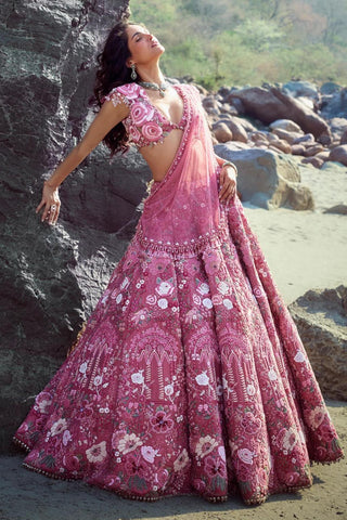 Lehenga Set for Indian Weddings – Pink La Vie En Rose by Rianta's