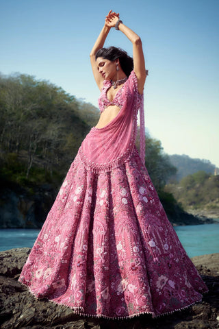 Lehenga Set for Indian Weddings – Pink La Vie En Rose by Rianta's