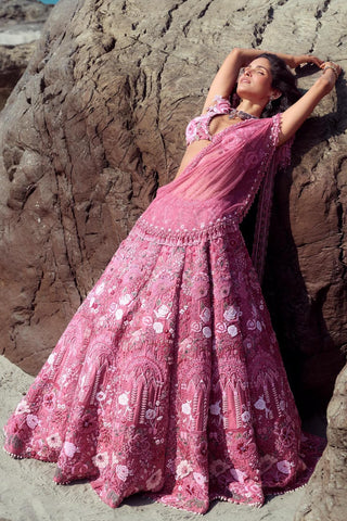 Lehenga Set for Indian Weddings – Pink La Vie En Rose by Rianta's