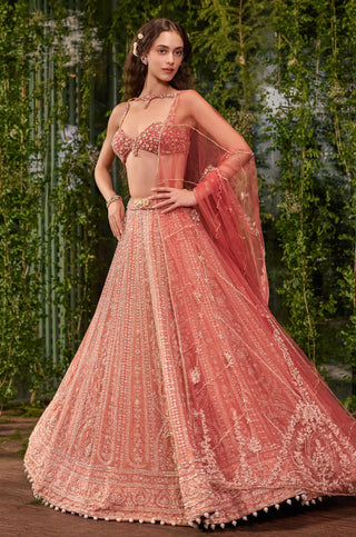 Lehenga Set for Indian Wedding - Pink Chardi Kala Milan Lehenga Set by Jigar and Nikita at Mrs. G