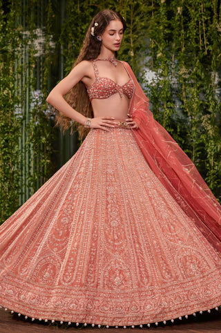 Lehenga Set for Indian Wedding - Pink Chardi Kala Milan Lehenga Set by Jigar and Nikita at Mrs. G