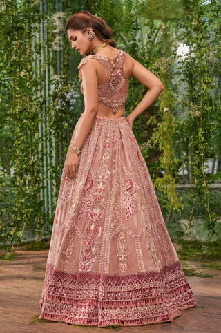 Lehenga Set for Indian Wedding - Pink Chardi Kala Mayurika Lehenga Set by Jigar and Nikita at Mrs. G