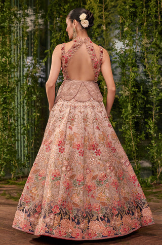 Lehenga Set for Indian Wedding - Beige Chardi Kala Pankhuri Lehenga Set by Jigar and Nikita at Mrs. G