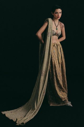 Pant Set for Indian Wedding - Gold Grace Vintage Filigree by The Little Black Bow