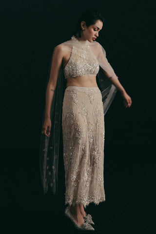 Ivory skirt set - Indian Wedding - Oyster Skirt Look by The Little Black Bow