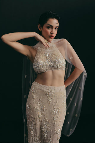 Ivory skirt set - Indian Wedding - Oyster Skirt Look by The Little Black Bow