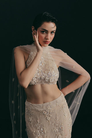 Ivory skirt set - Indian Wedding - Oyster Skirt Look by The Little Black Bow