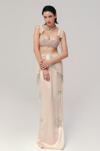 Skirt Set for Indian Wedding - Pink Grace Statement by The Little Black Bow